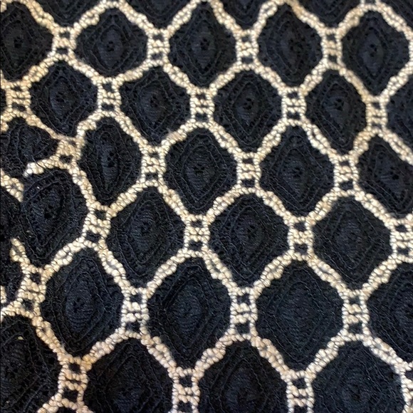 Windsor Black Cream Crochet Design Peplum Top - Picture 4 of 9